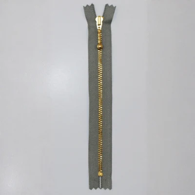 YKK Fast Lynlås, Messing, 4 mm